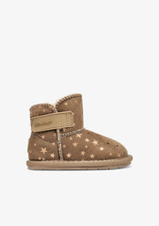 Taupefarbene Barefoot-Boots im Australian-Stil mit Sternen