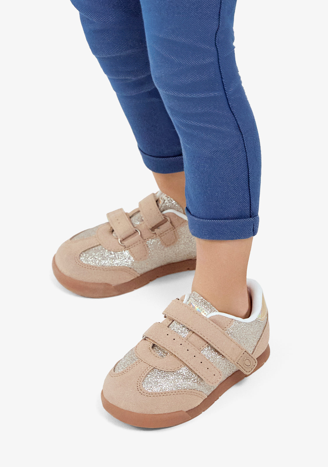 Baby Barefoot Sneakers Gold Glitter