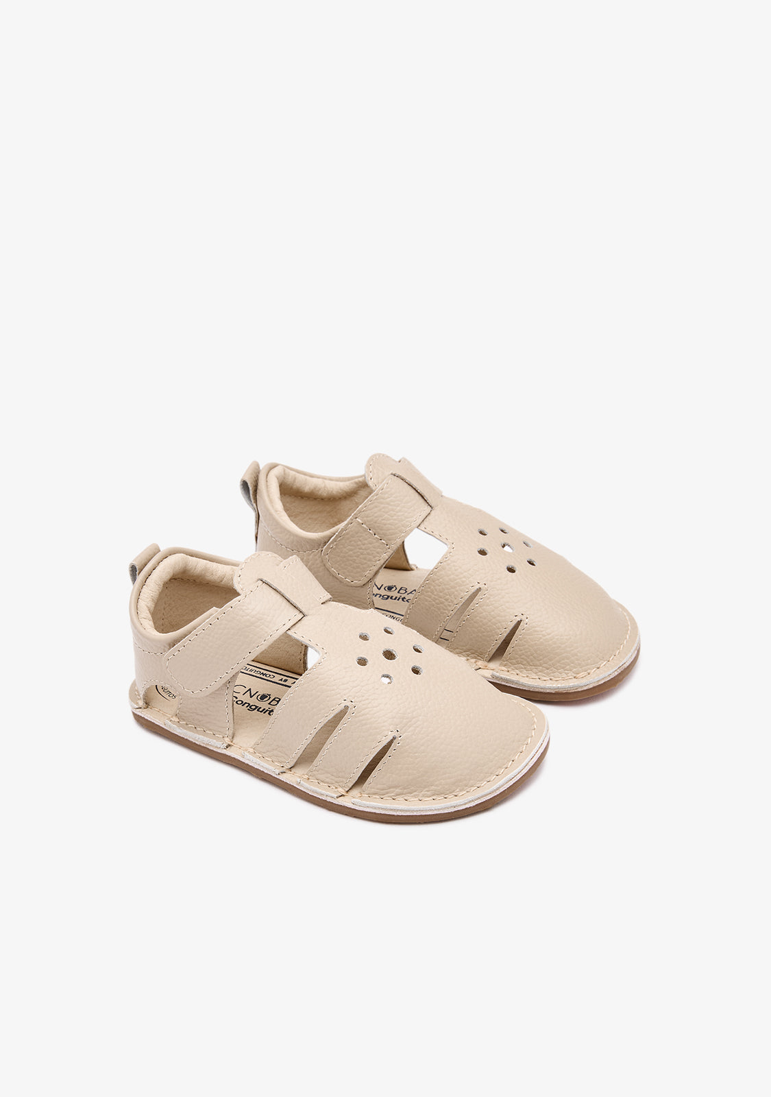 Sandalias Barefoot Cerradas Beige para Bebé 