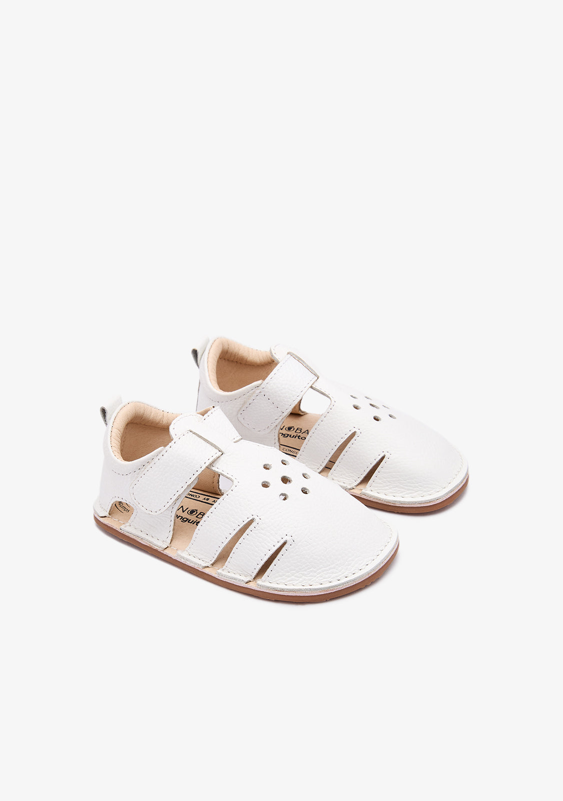 Sandalias Barefoot Cerradas Blancas para Bebé