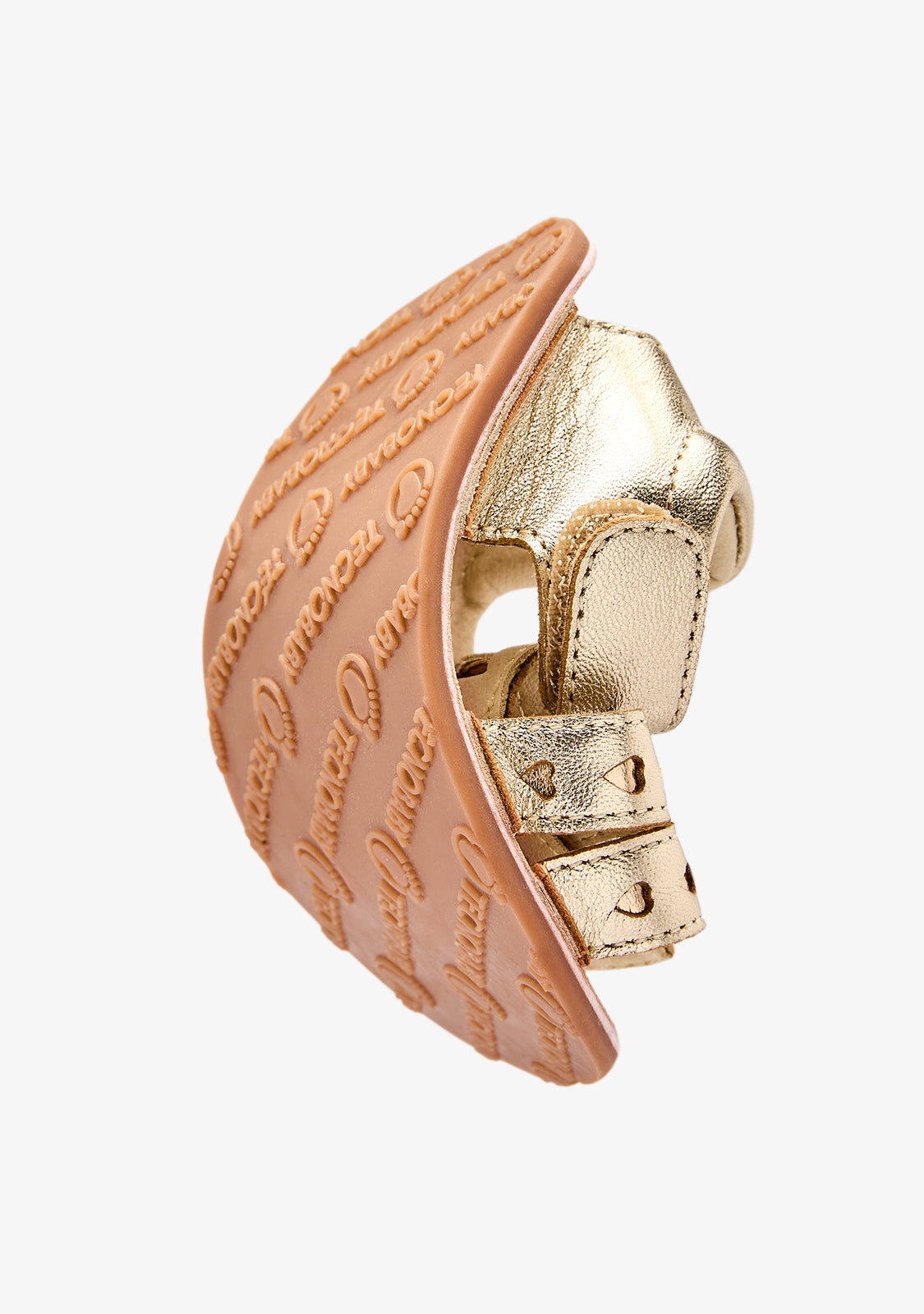 Sandali barefoot dorati con cuori per neonato