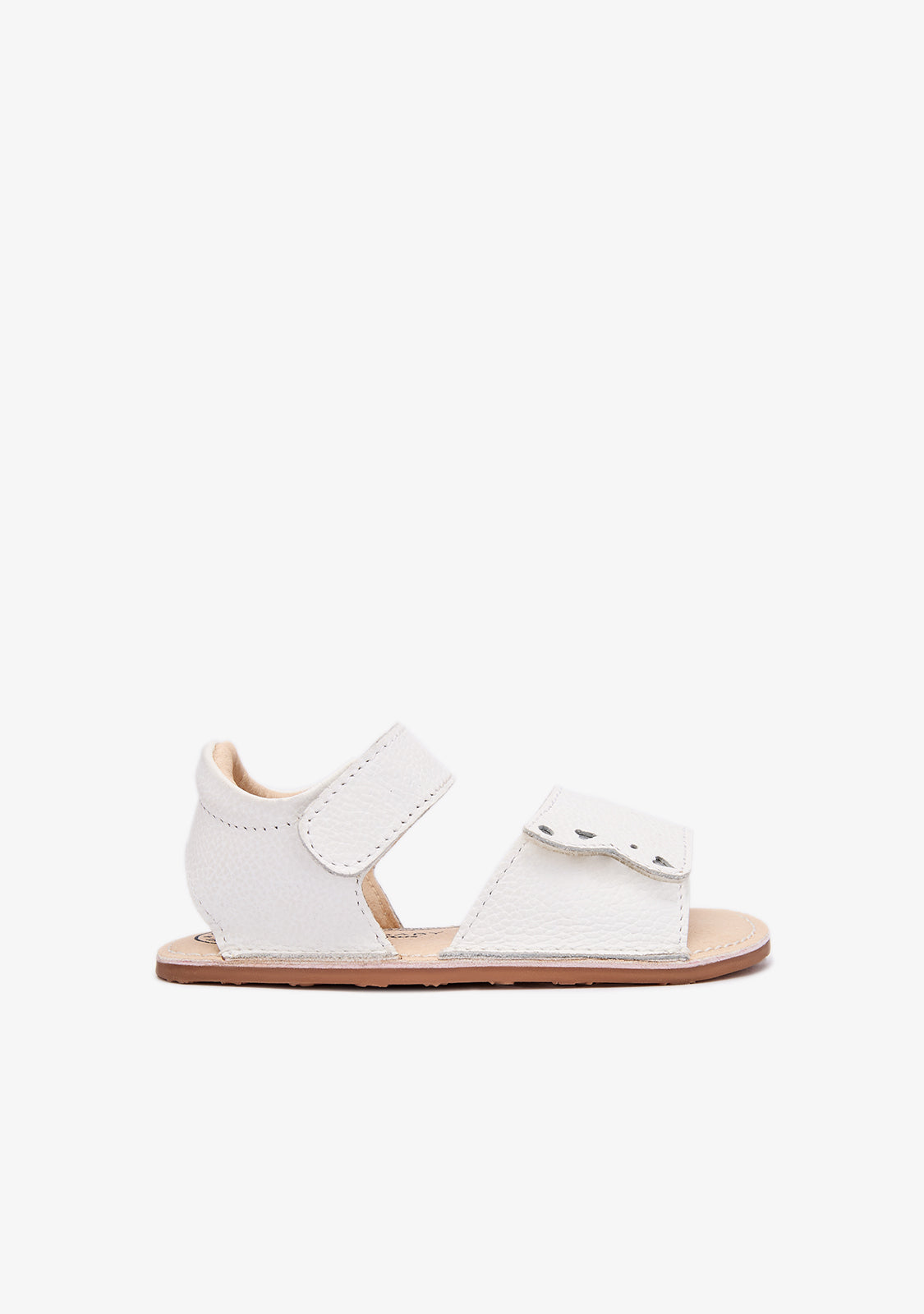 White Barefoot Heart Sandals for Baby