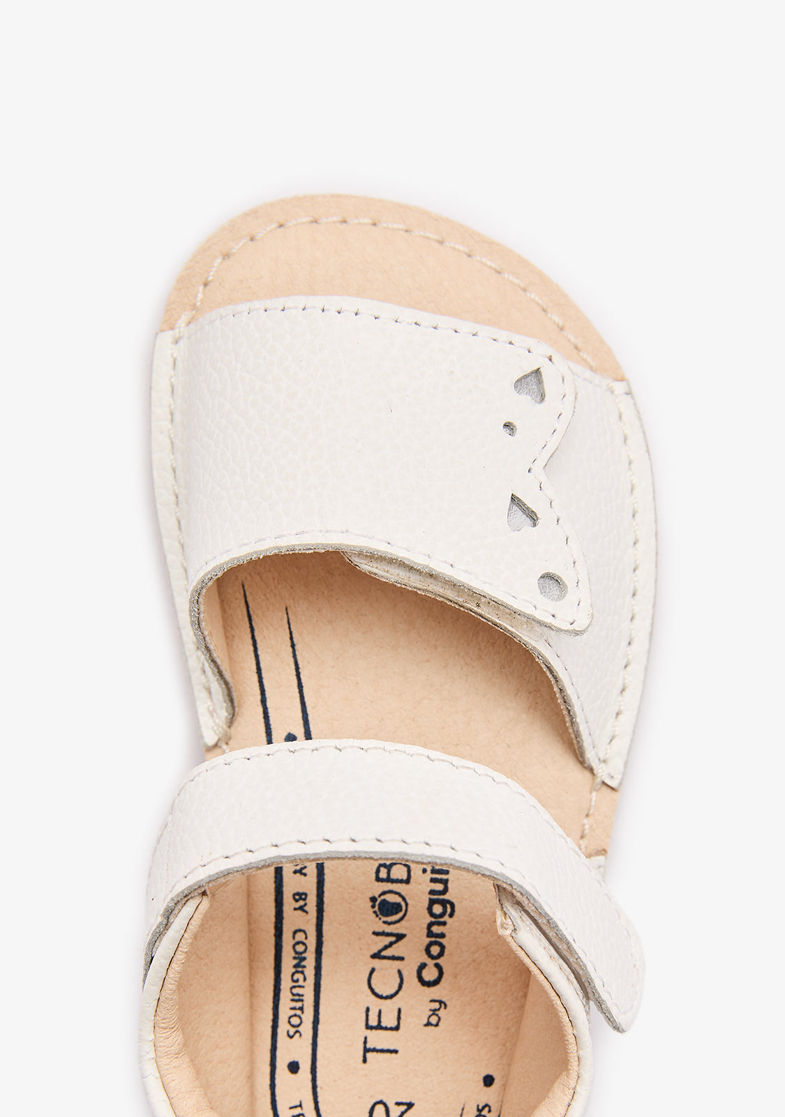 Sandali barefoot bianchi con cuori per neonato