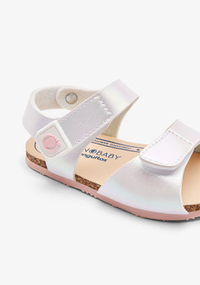 Iridiscent Strips Respectful Sandals