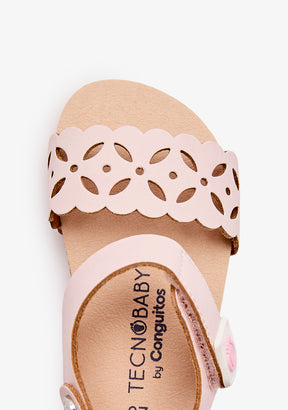 Pink Flower Cut Out Barefoot Sandals