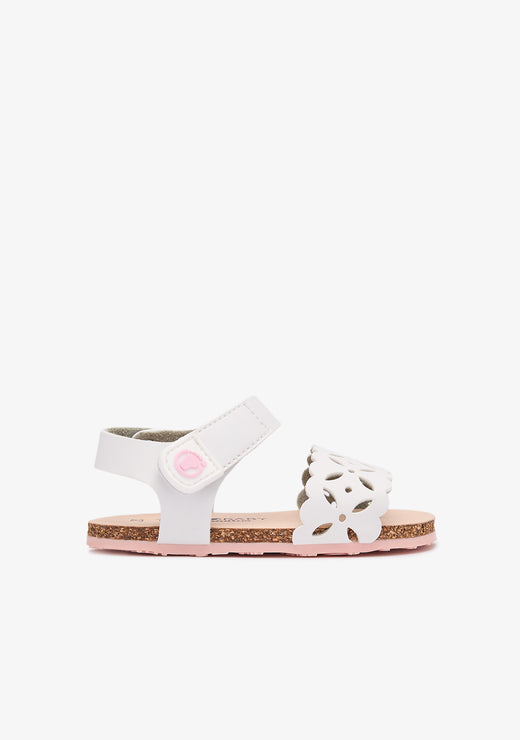 White Flower Cut Out Barefoot Sandals