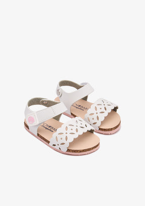 White Flower Cut Out Barefoot Sandals