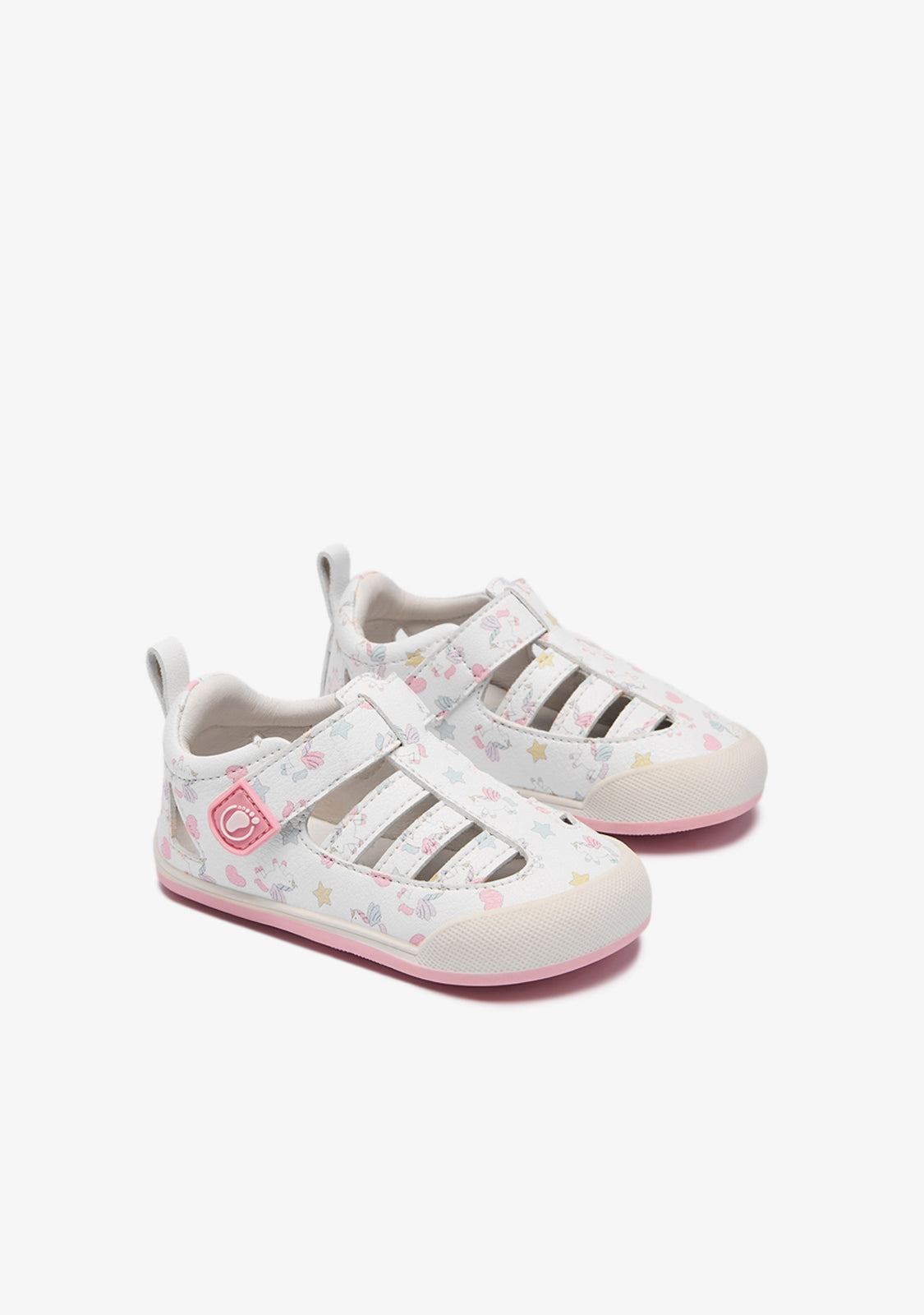 Baby Barefoot Sandals with Unicorn Print