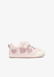 Tênis Barefoot Rosa com Corações Glitter