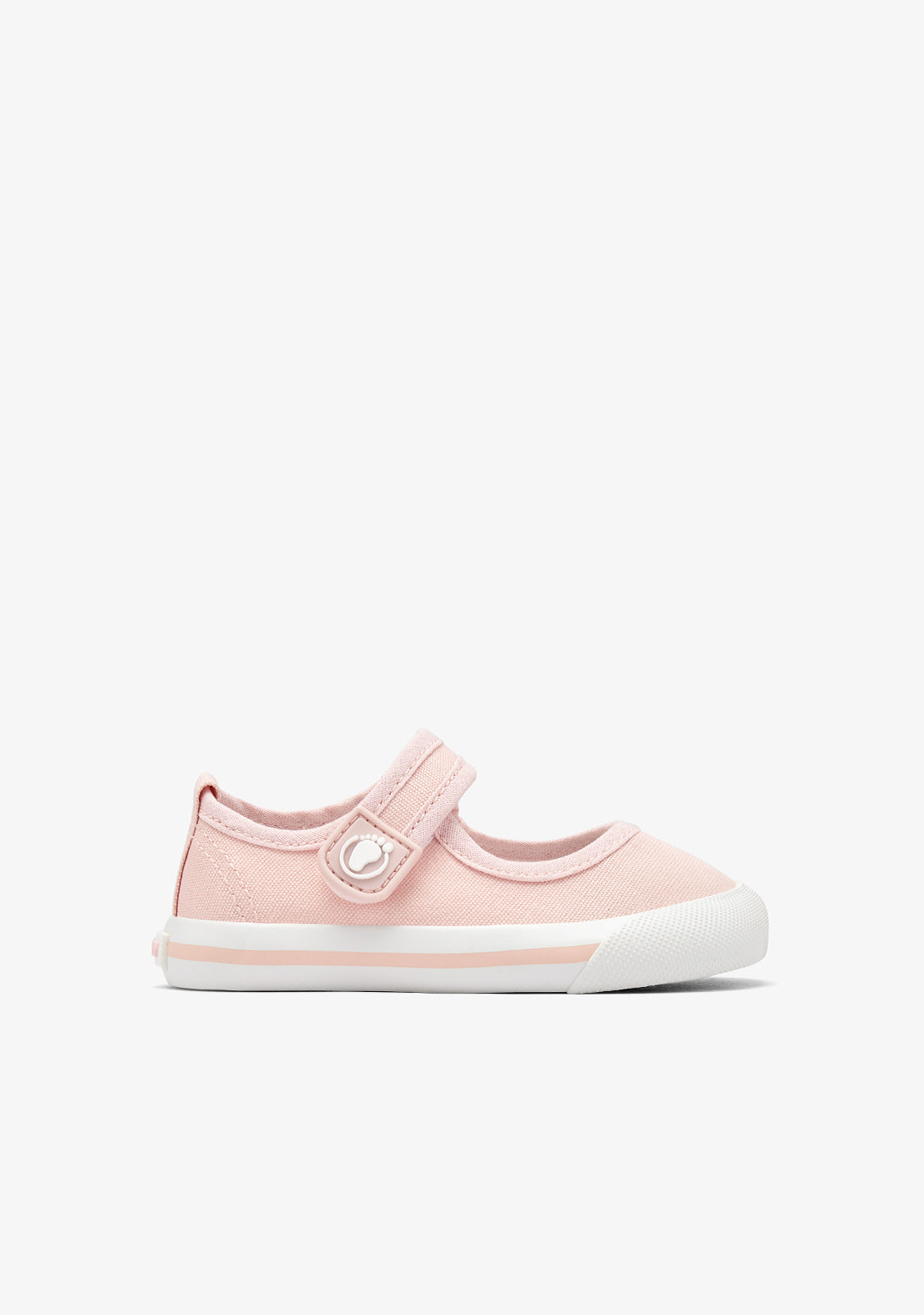 Mary Jane barefoot in tela rosa con cinturino