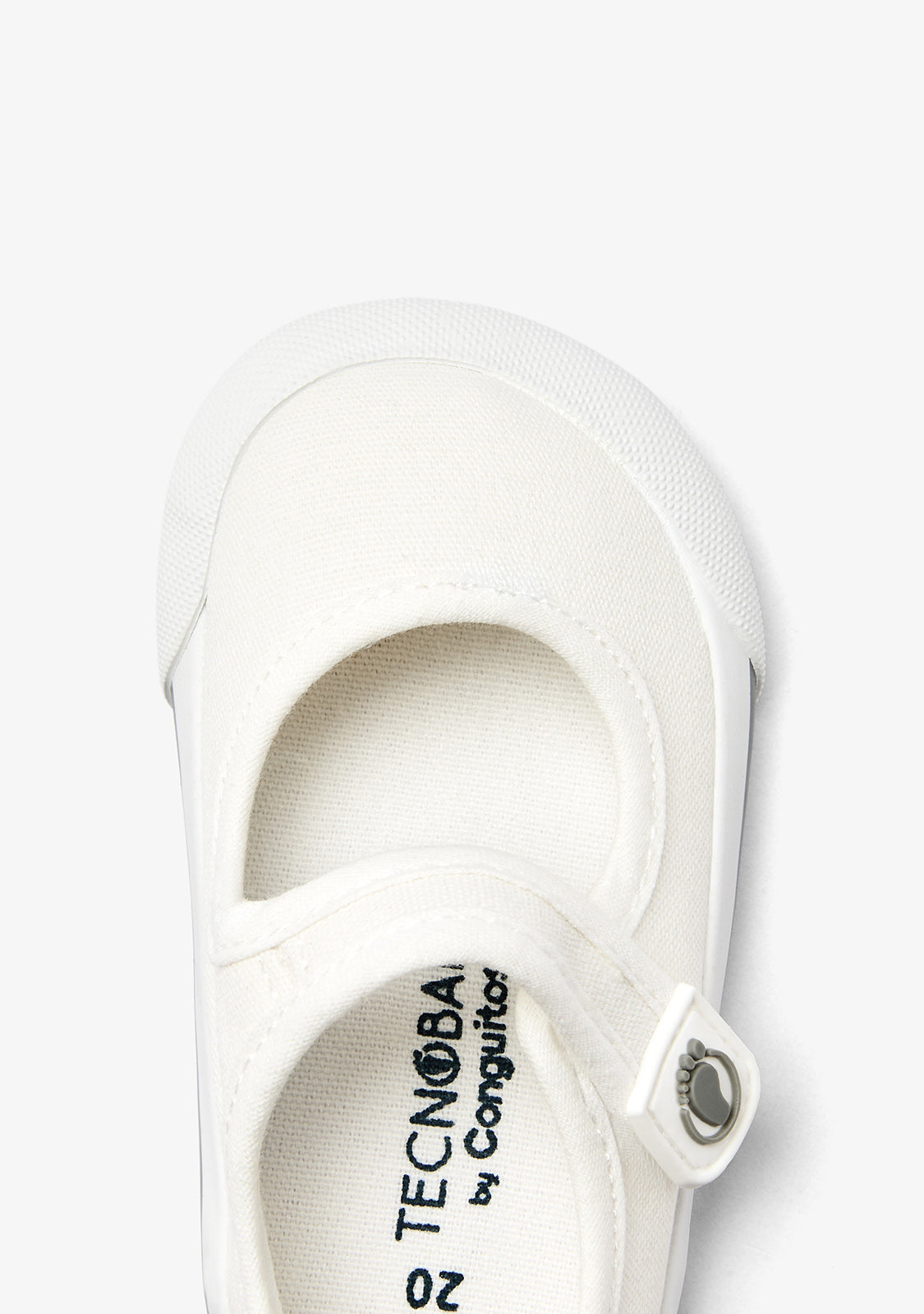 Merceditas barefoot de lona blanca con tira