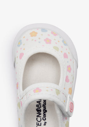 Flowers Canvas Barefoot Mary Janes