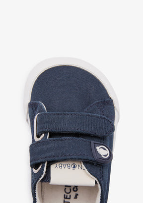 Baskets bébé Barefoot en toile bleu marine