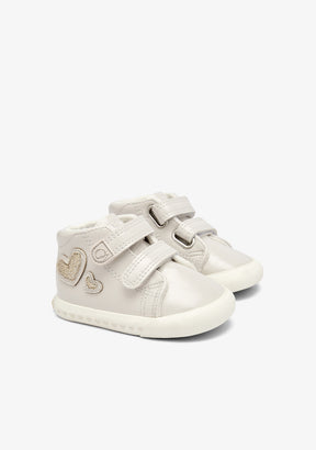 Barefoot High-Top-Sneakers Beige Herzen