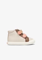 Tênis de cano alto barefoot bege multicolorido