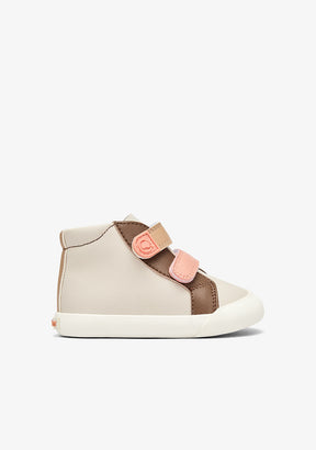 Barefoot High-Top Sneakers Beige Multicolor