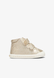 Tênis de cano alto barefoot dourado