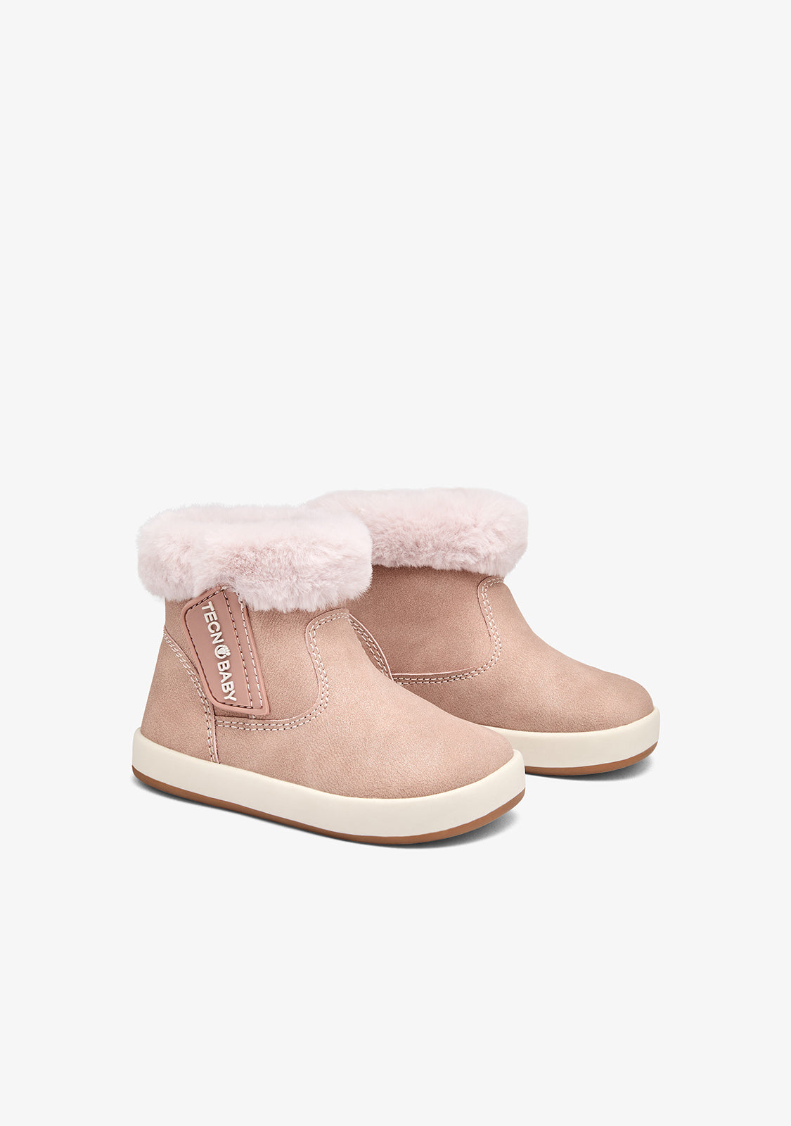 Botas barefoot cor-de-rosa com forro de pelo