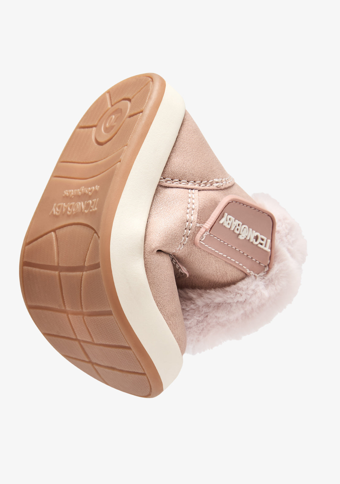 Botas barefoot cor-de-rosa com forro de pelo