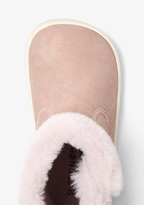 Botas barefoot cor-de-rosa com forro de pelo