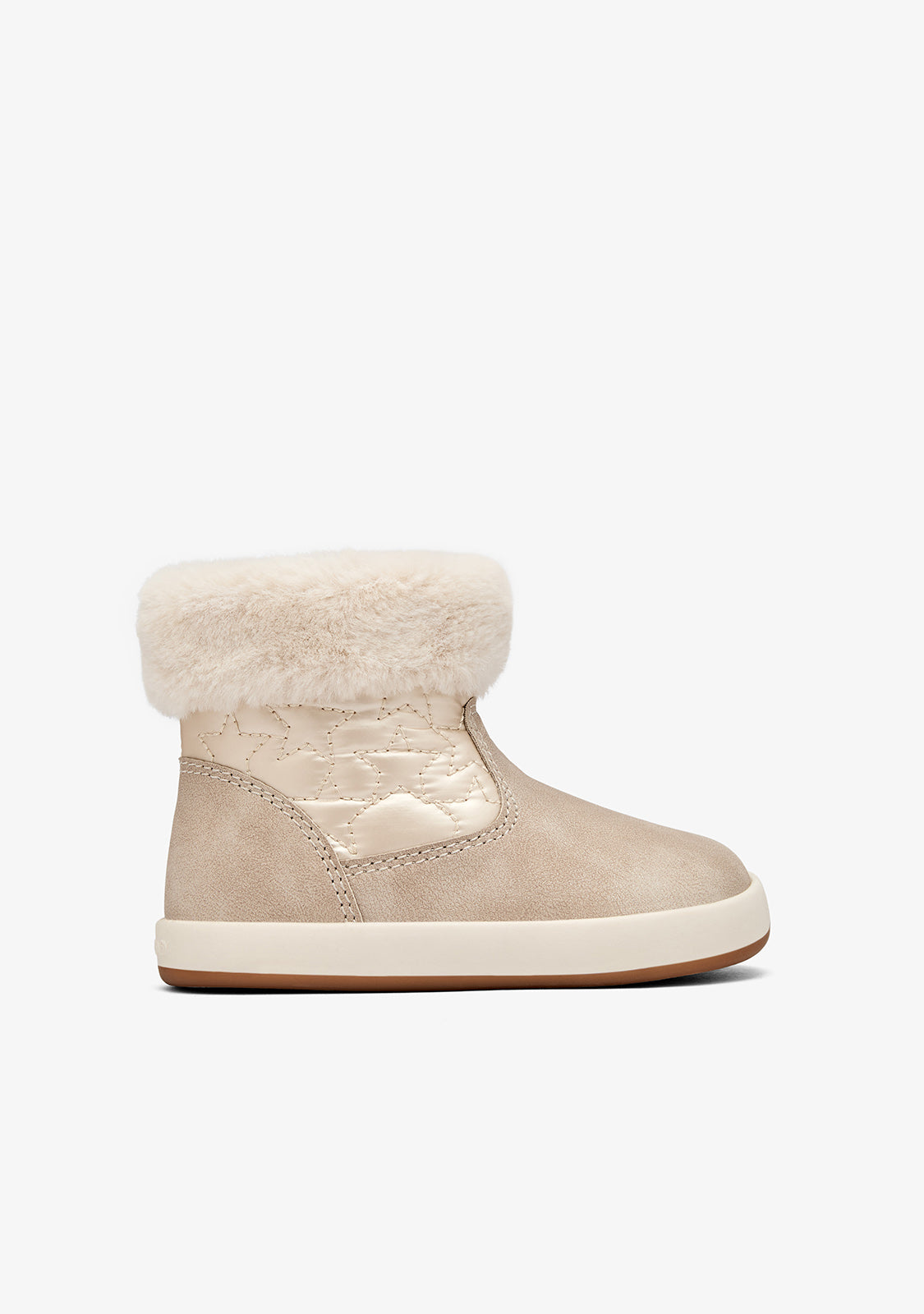Stivaletti barefoot beige con pelliccia e stelle
