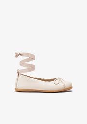B&W JUNIOR BAILARINAS Beige Strap Waves Ballerinas B&W