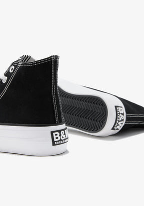B&W JUNIOR BASKET Black Basic High Top Sneakers B&W