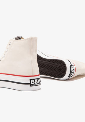 B&W JUNIOR BASKET Off White Basic High Top Sneakers B&W