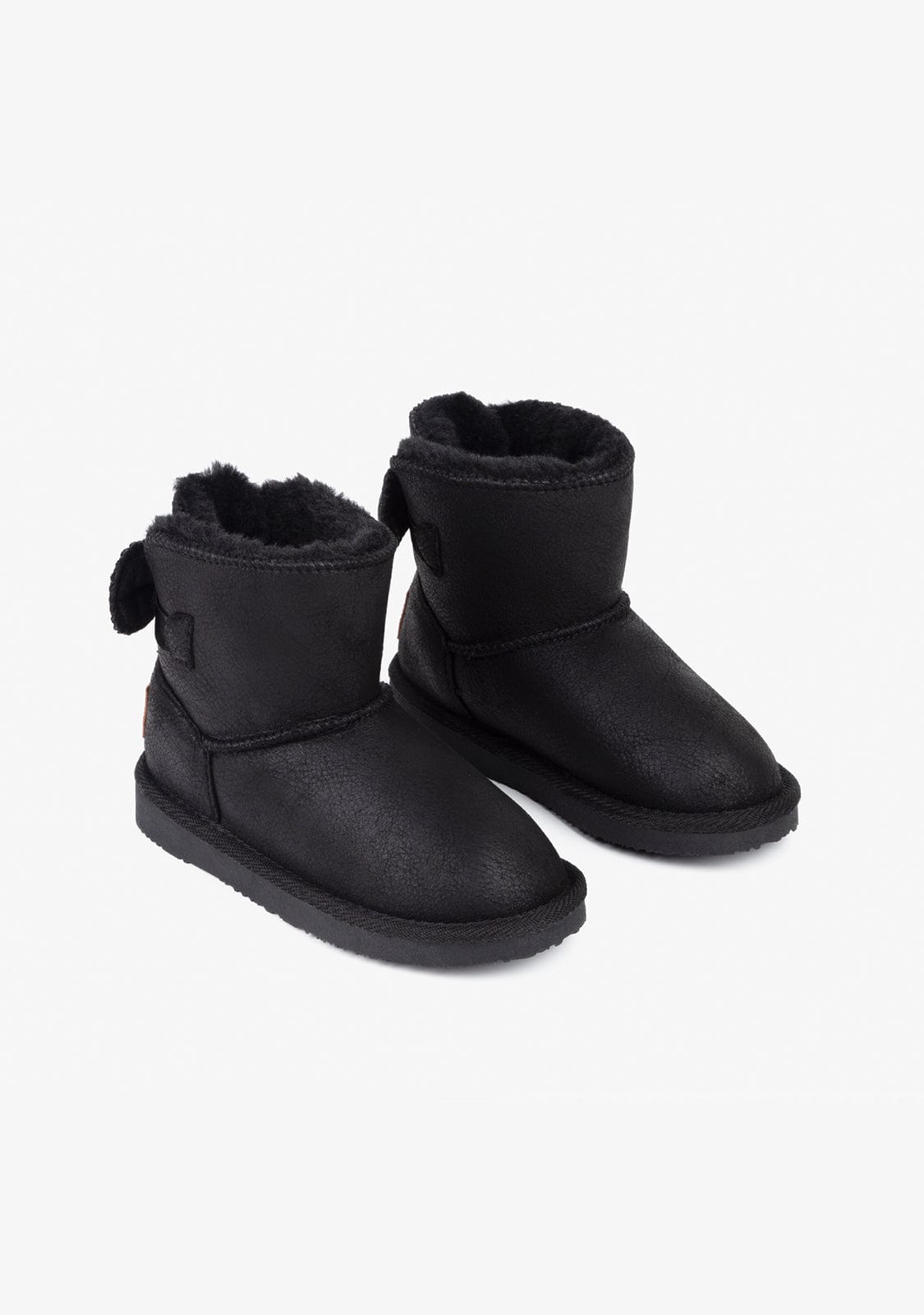 B&W JUNIOR Shoes B&W Girl's Black Bow Australian Boots