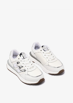 B&W JUNIOR Shoes B&W White Metal Sneakers
