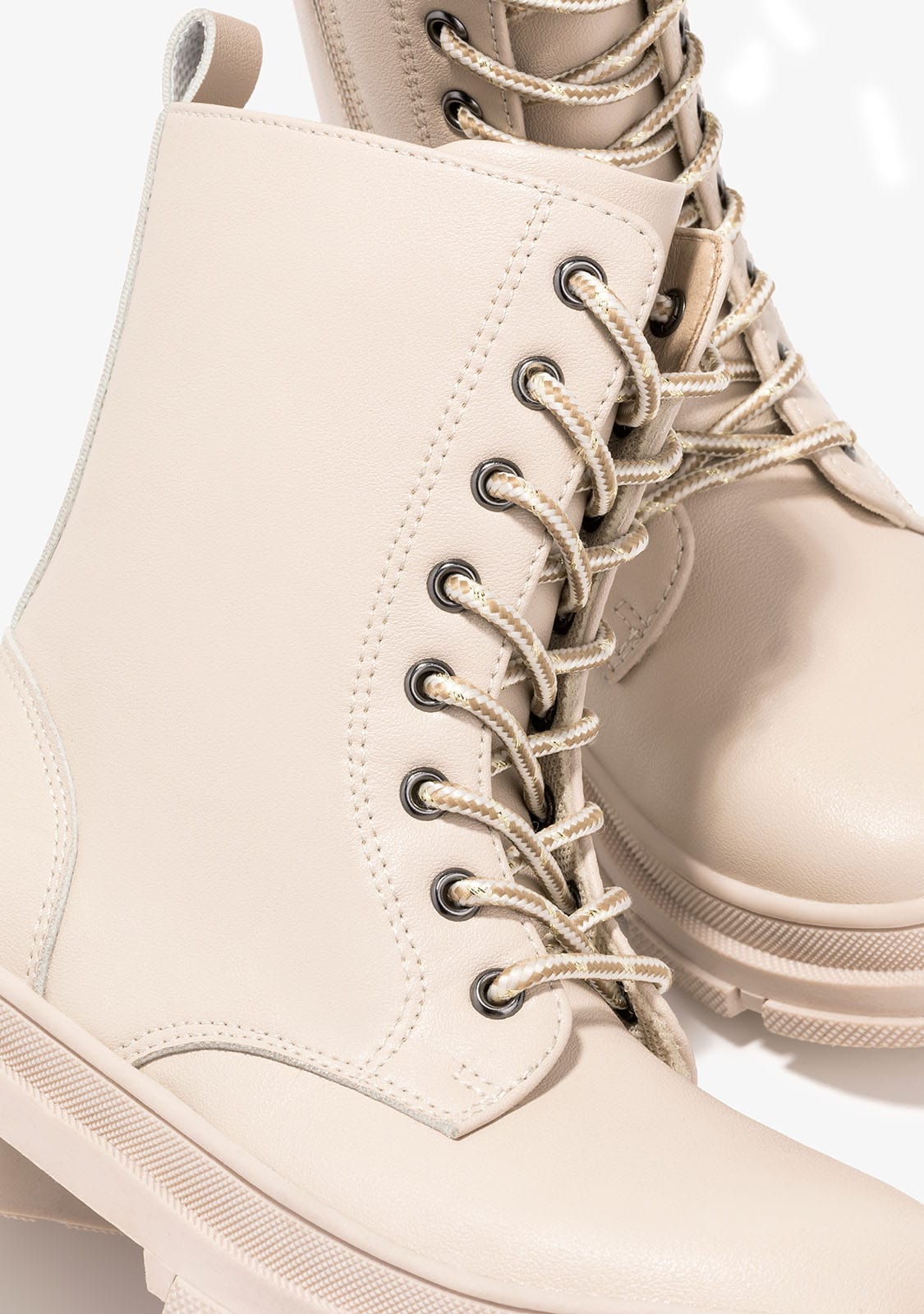 Knee Boots Stradivarius Combat Boots Boots Beige Stradivarius