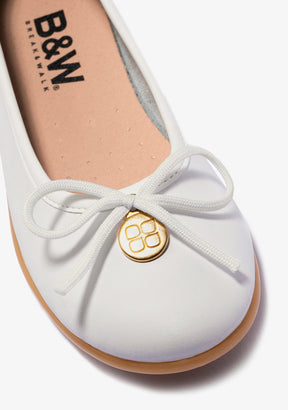 B&W JUNIOR Shoes Girl's Beige Bow Ballerinas Napa B&W