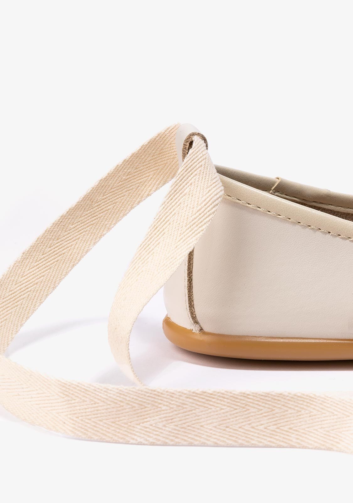 B&W JUNIOR Shoes Girl's Beige With Bow Ballerinas Napa B&W