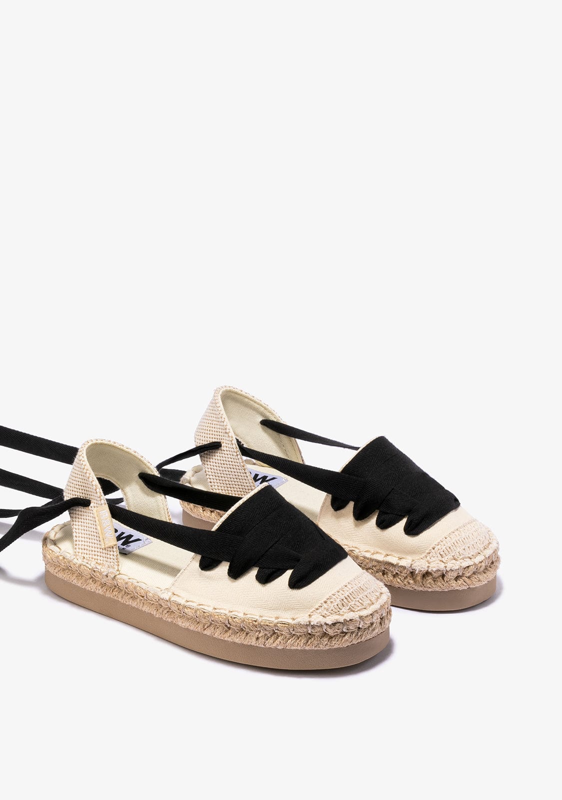 B&W JUNIOR Shoes Girl's Beige With Bow Espadrilles Canvas B&W