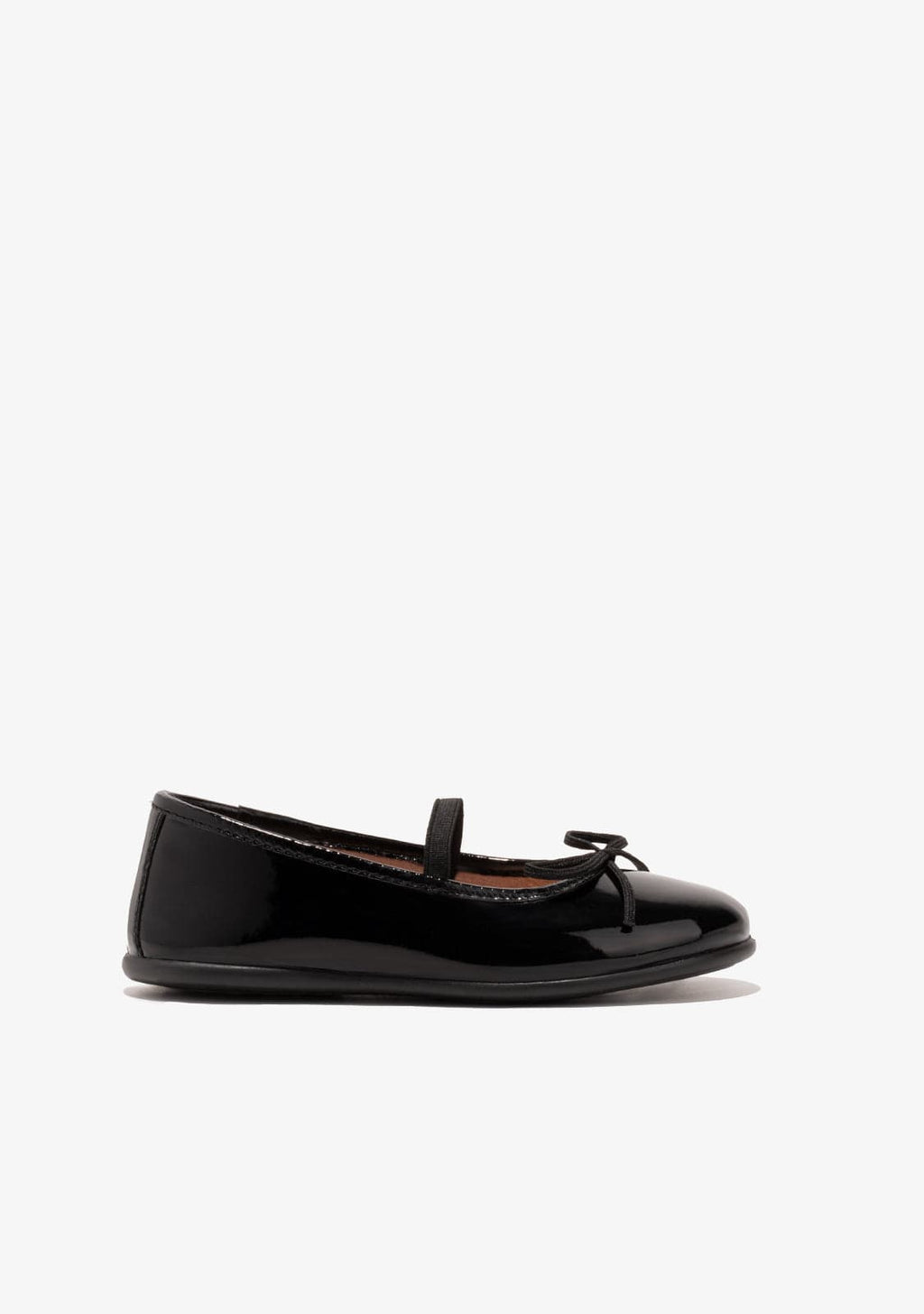 B&W Black Patent Leather Ballerinas for Girls