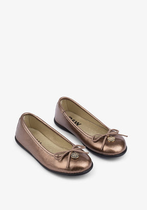 B&W JUNIOR Shoes Girl's Bronze Metallized Ballerinas