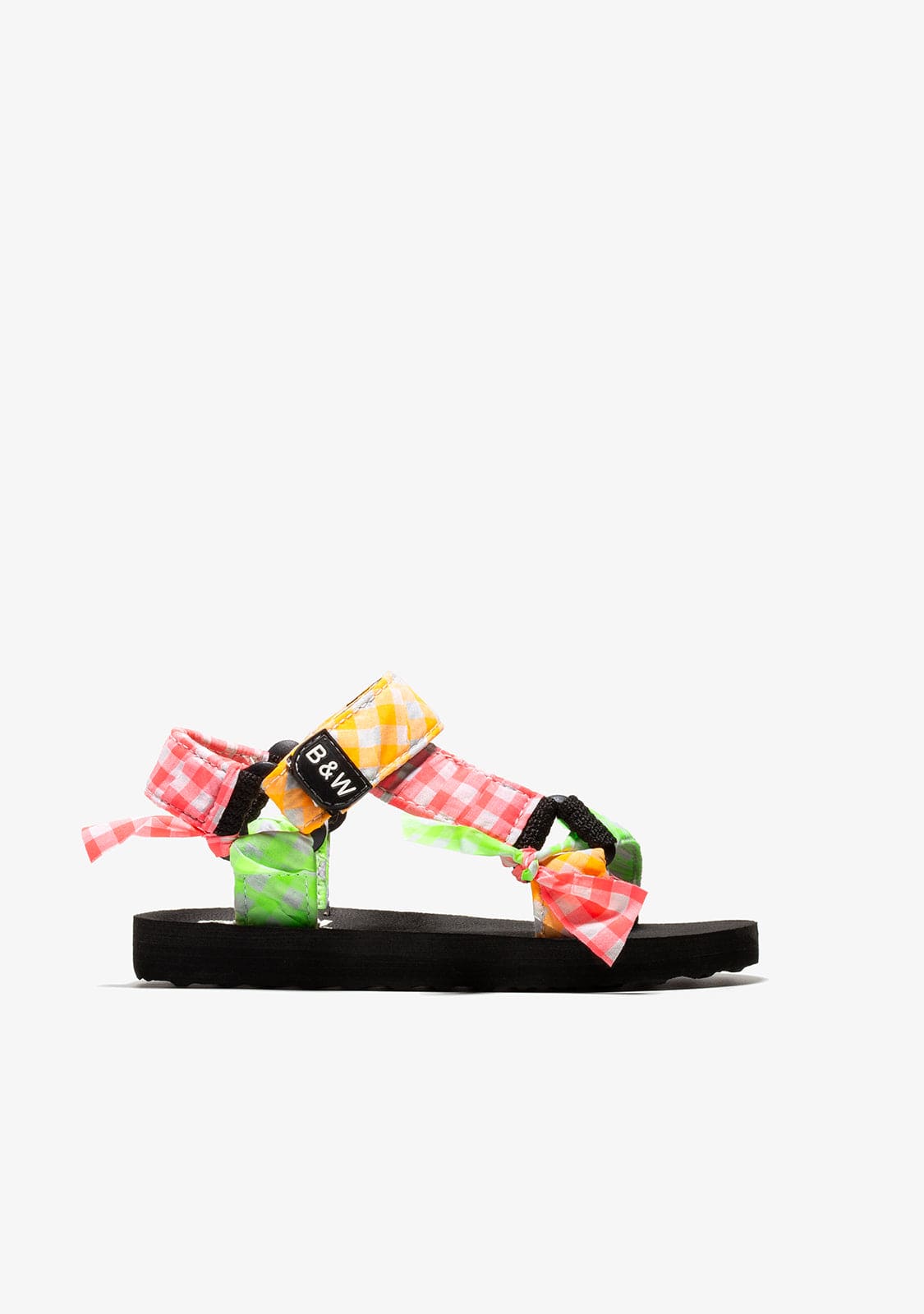 B&W JUNIOR Shoes Girl's Multicolour Squares Vichy Sandals B&W