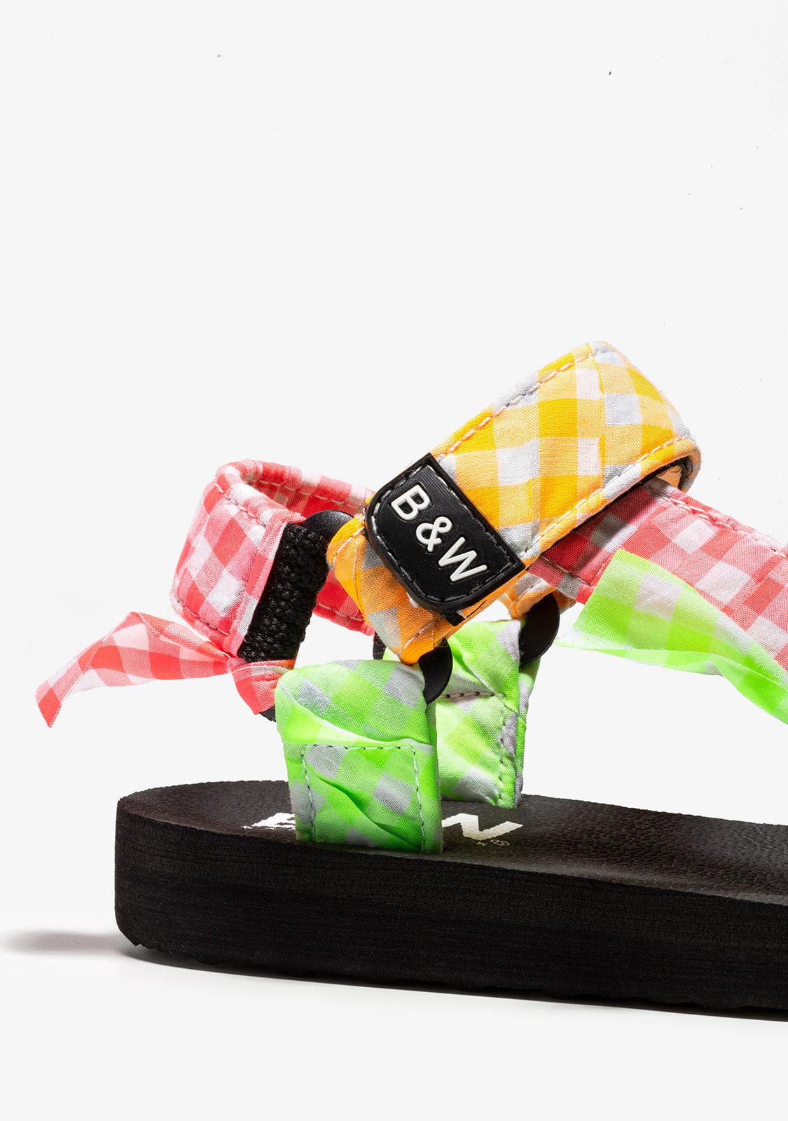 B&W JUNIOR Shoes Girl's Multicolour Squares Vichy Sandals B&W