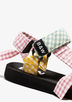 B&W JUNIOR Shoes Girl's Multicolour Vichy Sandals