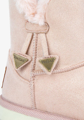 B&W JUNIOR Shoes Girl's Pink Metallized Australian Boots