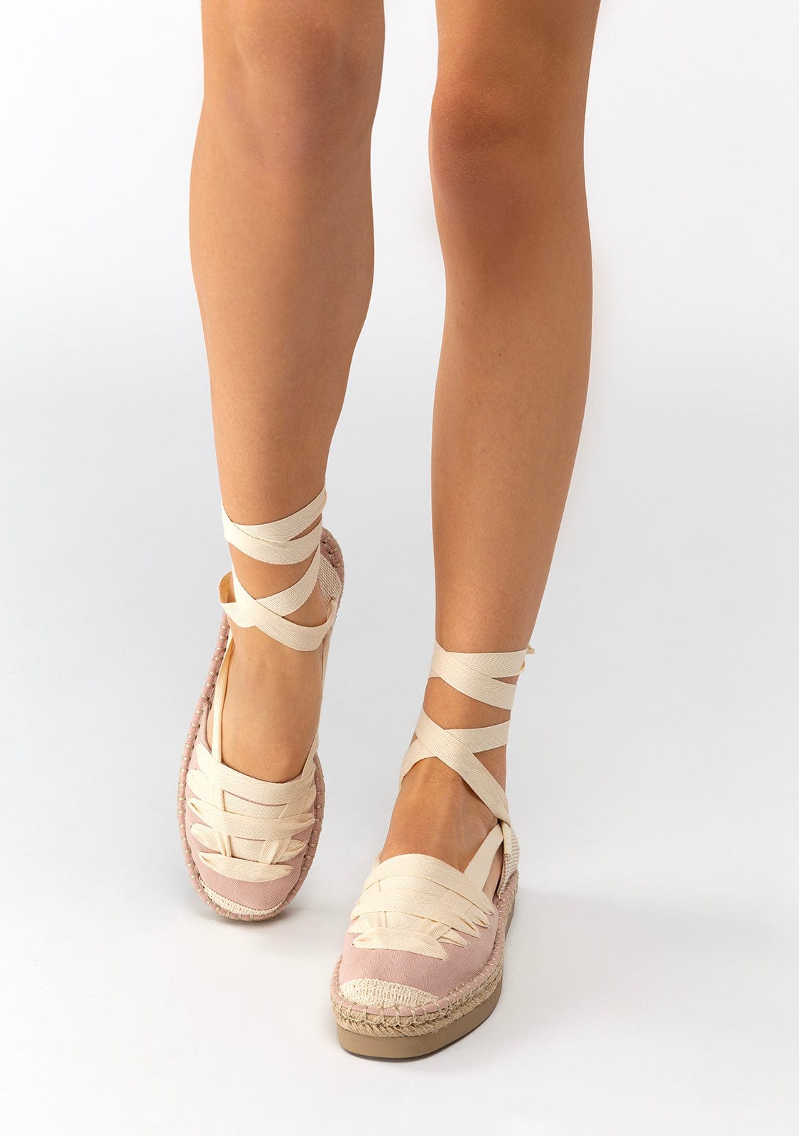 B&W JUNIOR Shoes Girl's Pink With Bow Espadrilles Canvas B&W