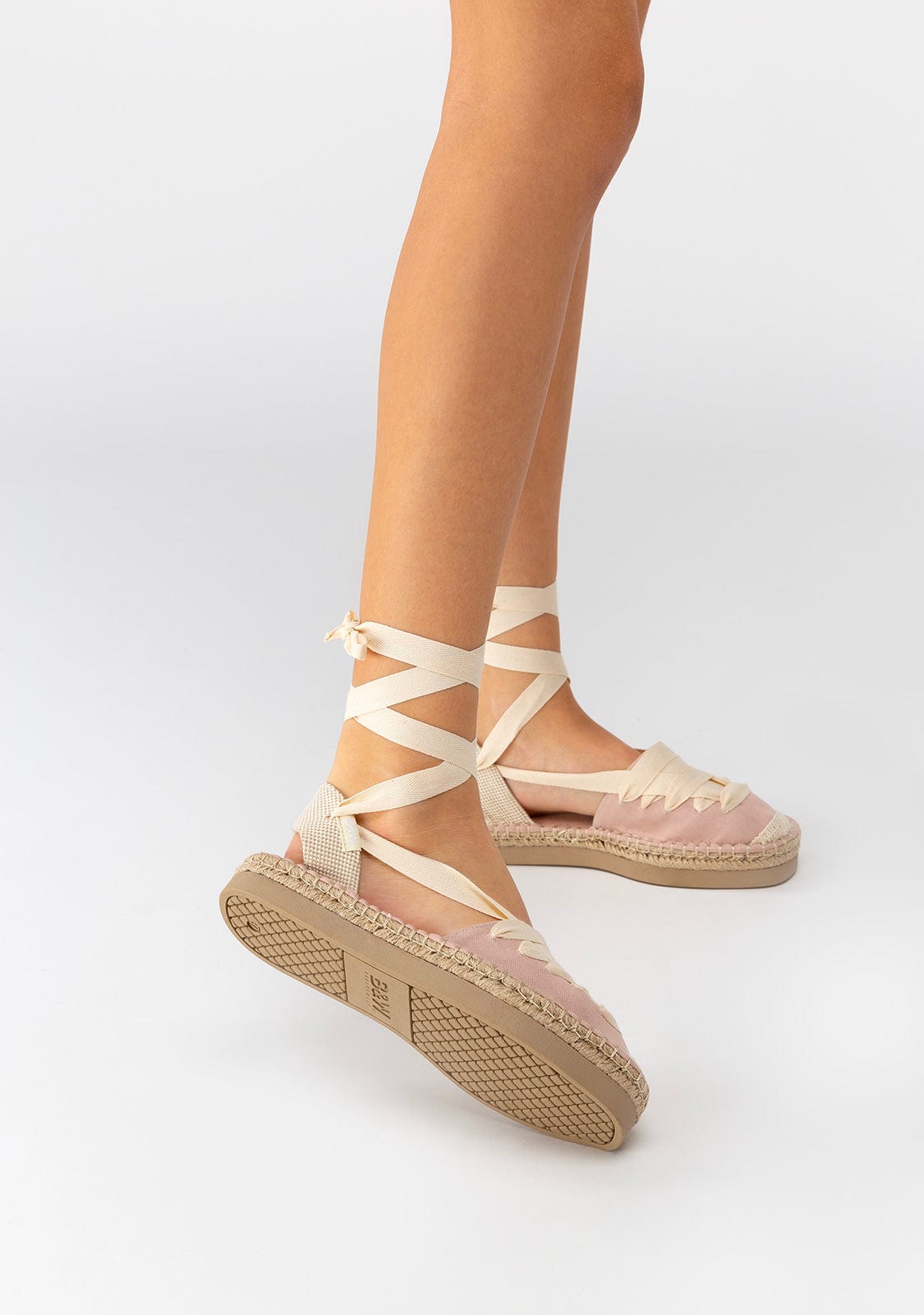 B&W JUNIOR Shoes Girl's Pink With Bow Espadrilles Canvas B&W