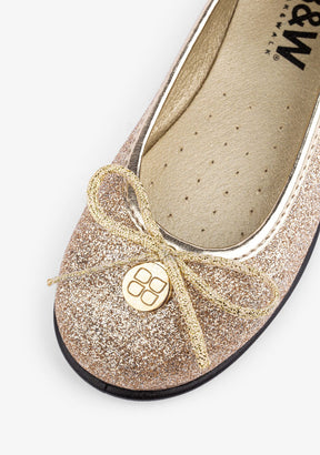 B&W JUNIOR Shoes Girl's Platinum Ballerinas Glitter