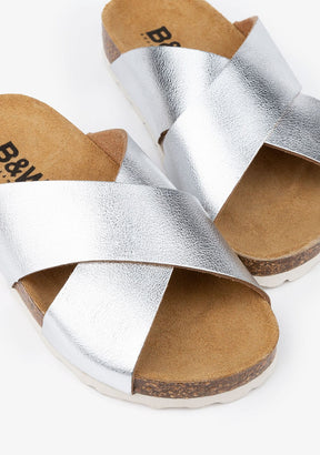 B&W JUNIOR Shoes Girl's Silver Basic Bio Sandals