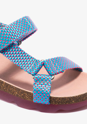 B&W JUNIOR Shoes Girl's Turquoise Fuchsia Bio Sandals B&W