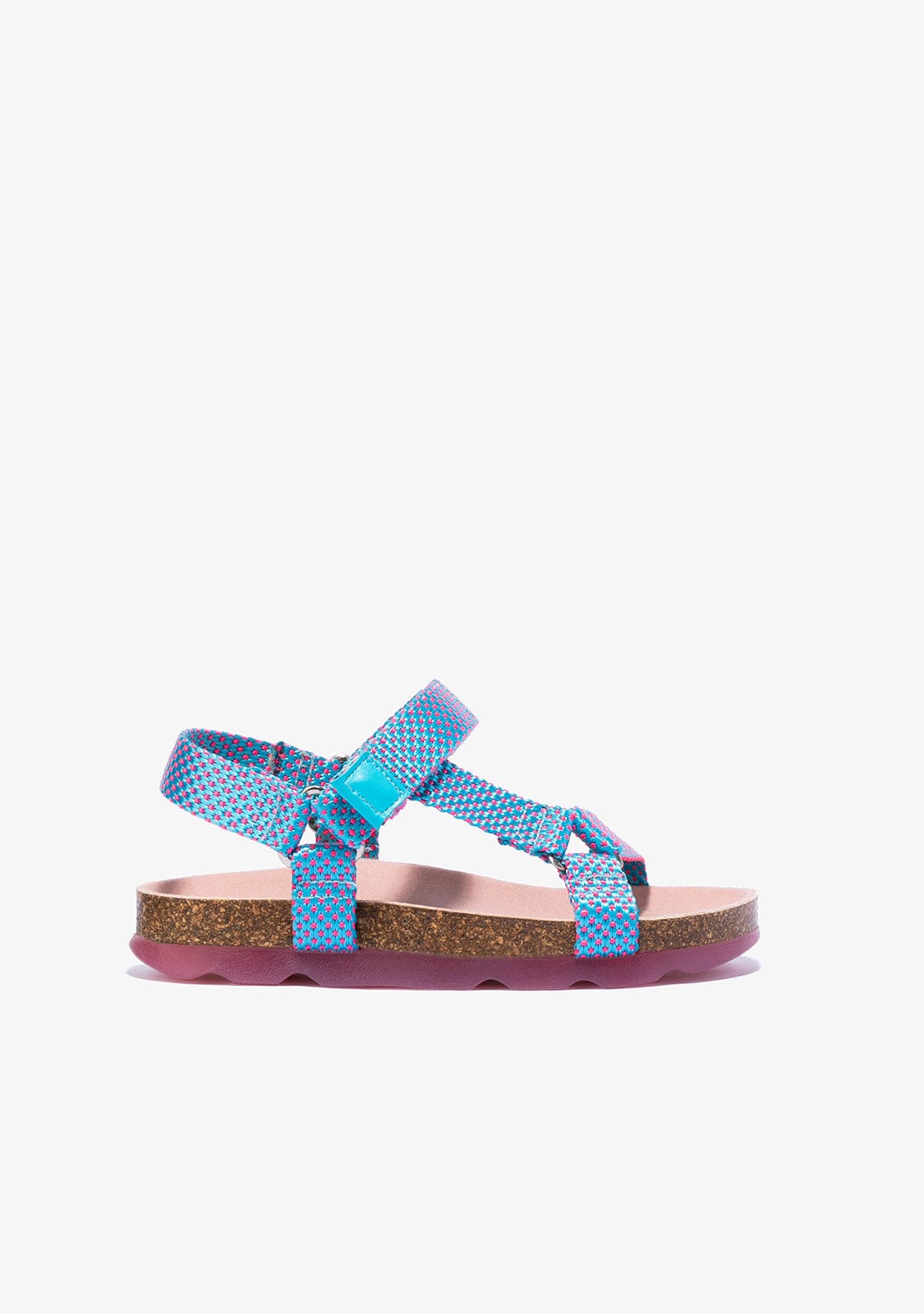 B&W JUNIOR Shoes Girl's Turquoise Fuchsia Bio Sandals B&W