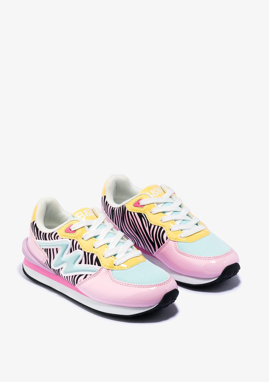 B&W JUNIOR Shoes Girl's Zebra Multicolour Sneakers B&W