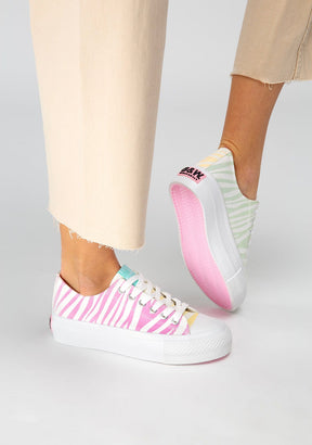 B&W JUNIOR Shoes Girl's Zebra Multicolour Solar Sneakers B&W