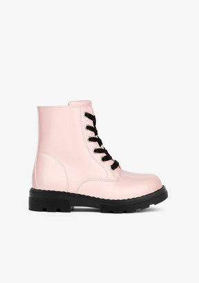 B&W JUNIOR Shoes Pink Combat Boots Antik