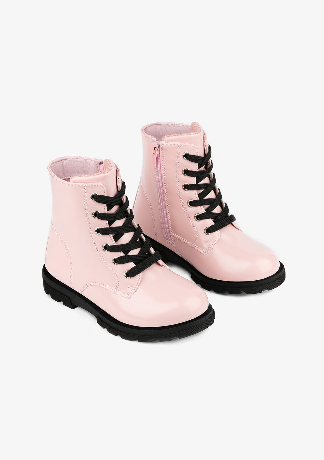 B&W JUNIOR Shoes Pink Combat Boots Antik